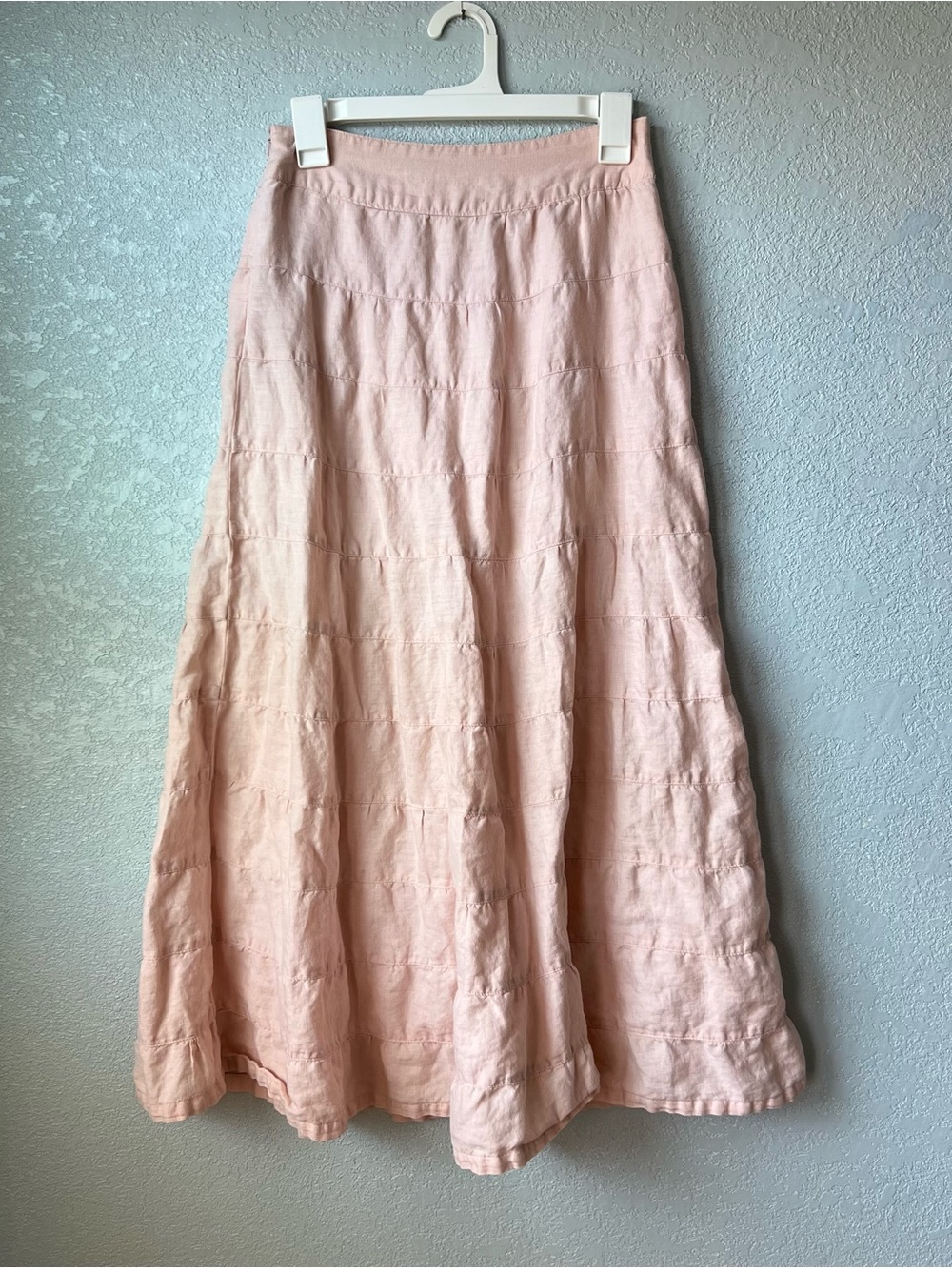 Y2K Old Navy Pink Linen Maxi Skirt Cottagecore Boho Fairycore Size 2